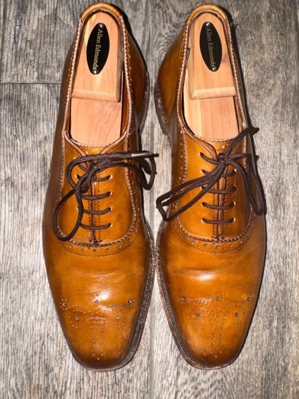 Allen Edmonds Cornwallis Walnut Dress Shoes Size 9.5 B Leather